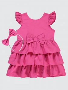 Fuchsia Girls-Dress and Overall