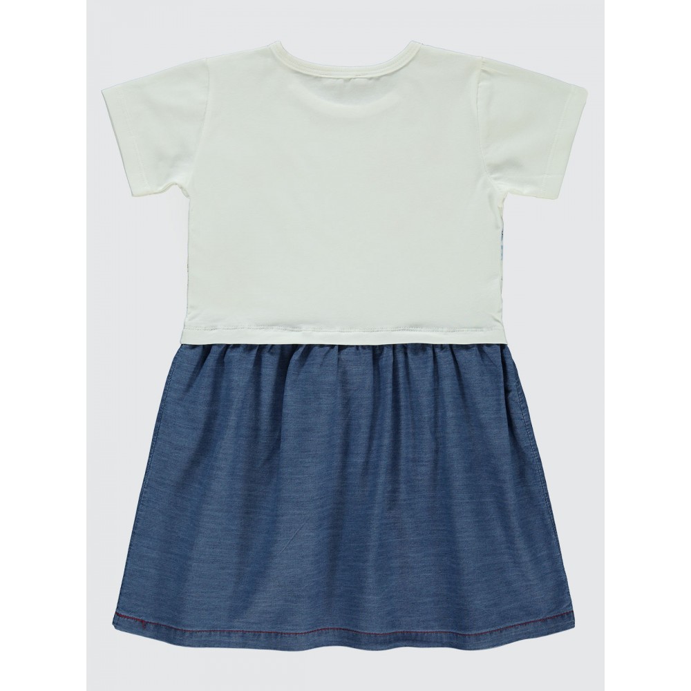Ecru Girls-Dress and Overall Ecru Girls-Dress and Overall