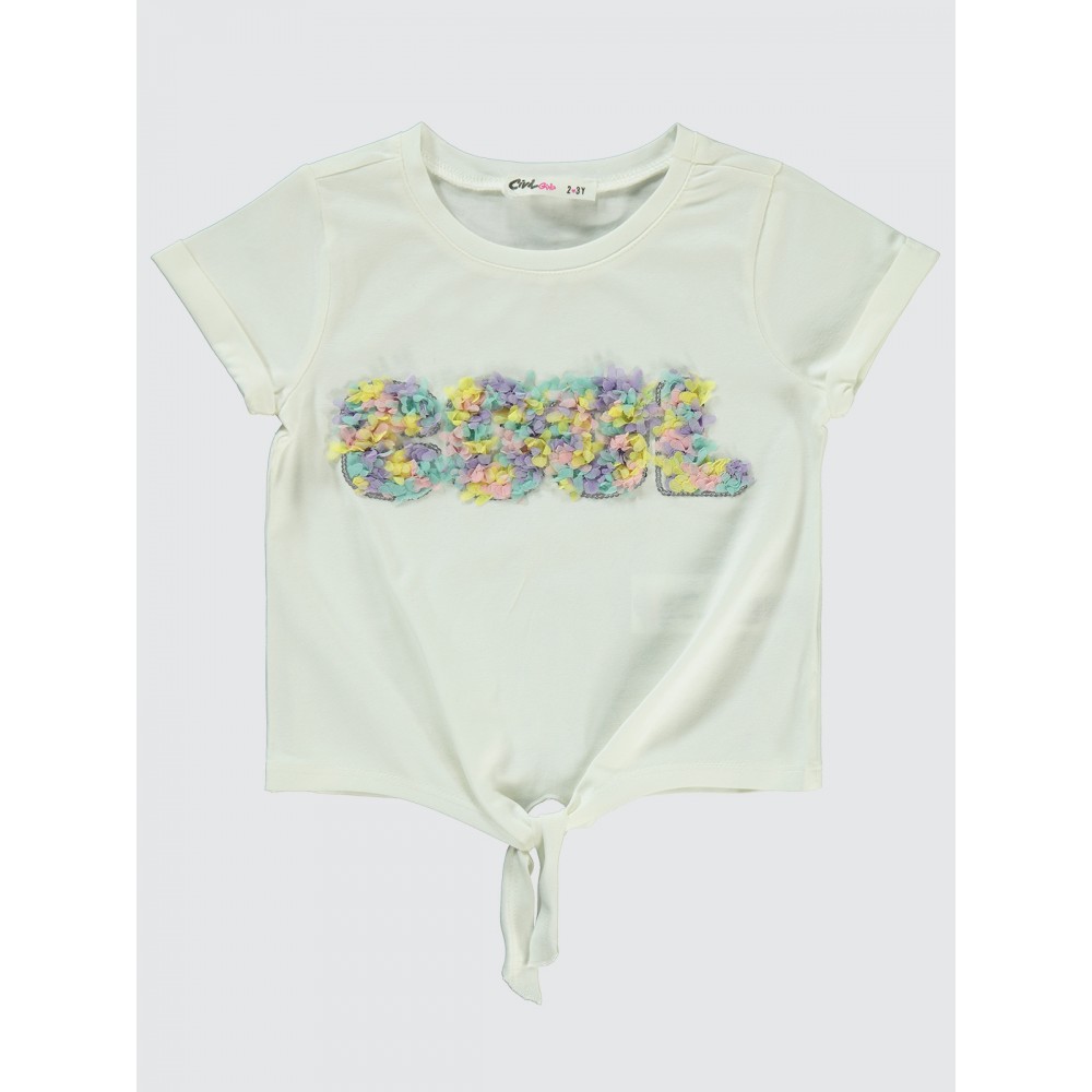 Ecru Girls-T-Shirt Ecru Girls-T-Shirt