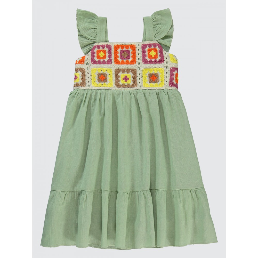 Green Almond Girls-Dress and Overall Green Almond Girls-Dress and Overall
