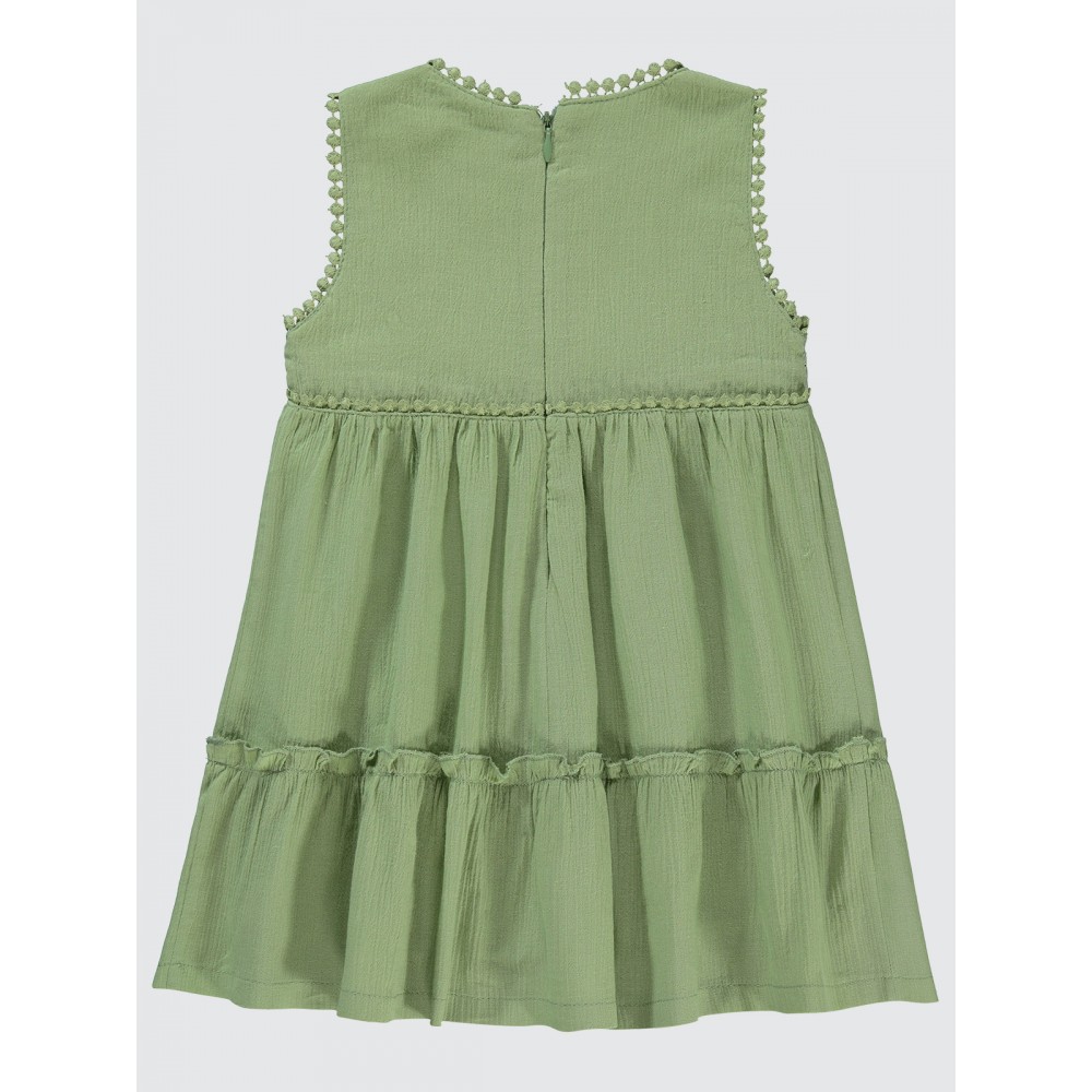 Green Almond Girls-Dress and Overall Green Almond Girls-Dress and Overall