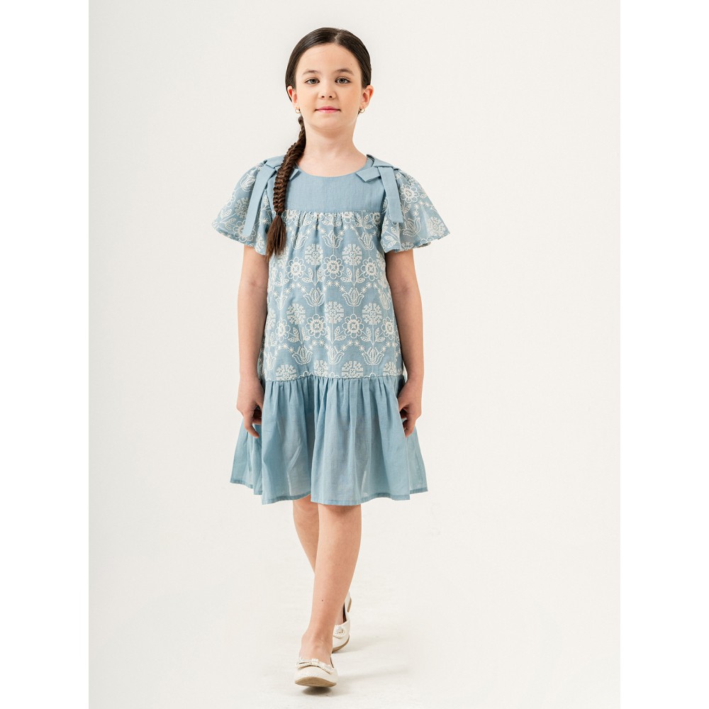 Blue Girls-Dress and Overall Blue Girls-Dress and Overall