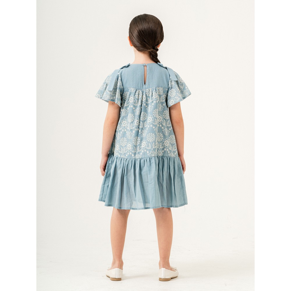Blue Girls-Dress and Overall Blue Girls-Dress and Overall