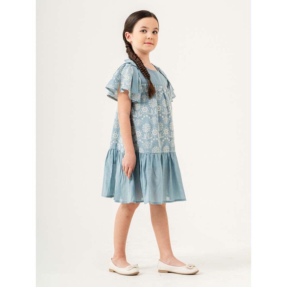 Blue Girls-Dress and Overall Blue Girls-Dress and Overall