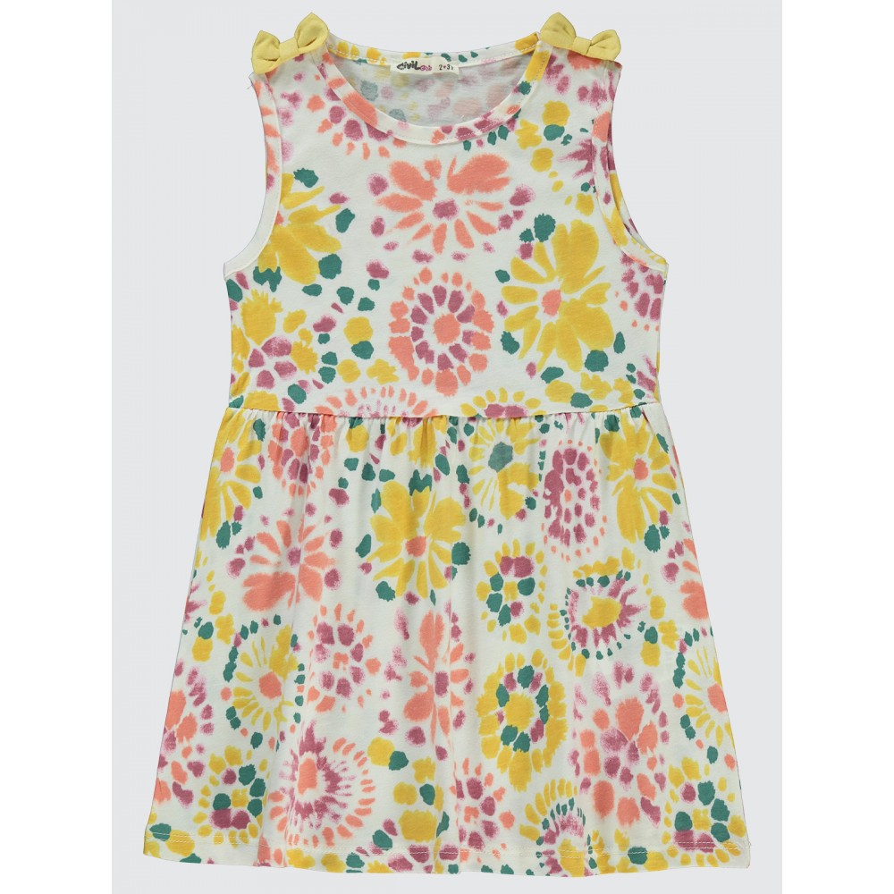 Ecru Girls-Dress and Overall Ecru Girls-Dress and Overall