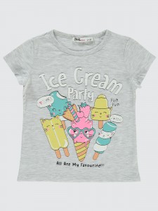 Heather Gray Melange Girls-T-Shirt