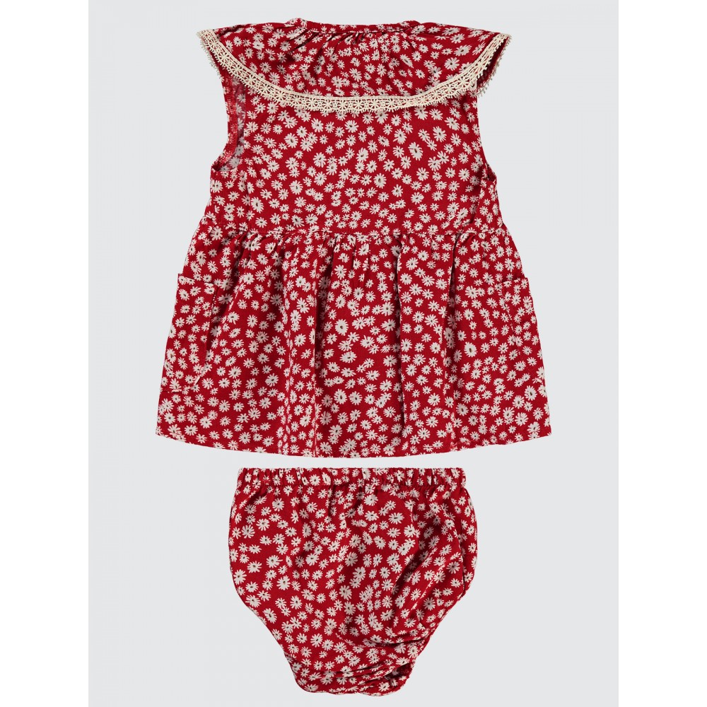 Red Baby-Dress and Overall Red Baby-Dress and Overall