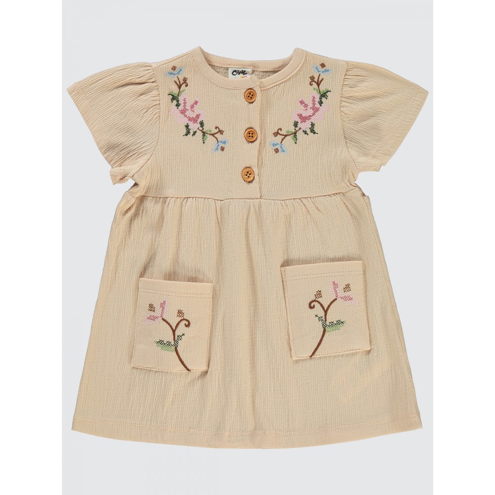 Beige Baby-Dress and Overall Beige Baby-Dress and Overall