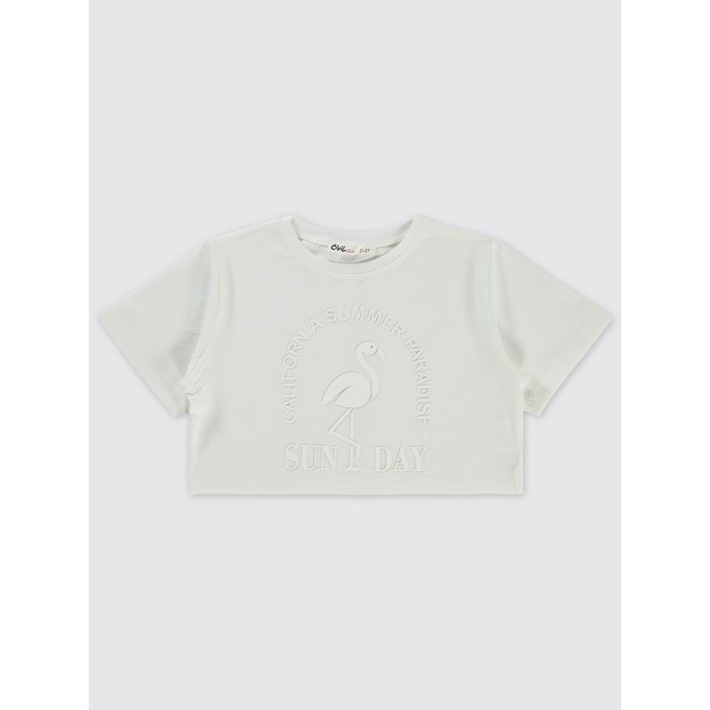Ecru Girls-T-Shirt Ecru Girls-T-Shirt