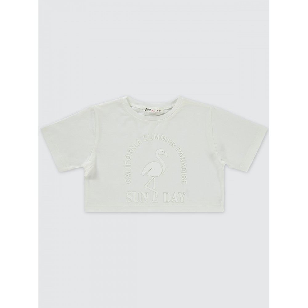 Ecru Girls-T-Shirt Ecru Girls-T-Shirt