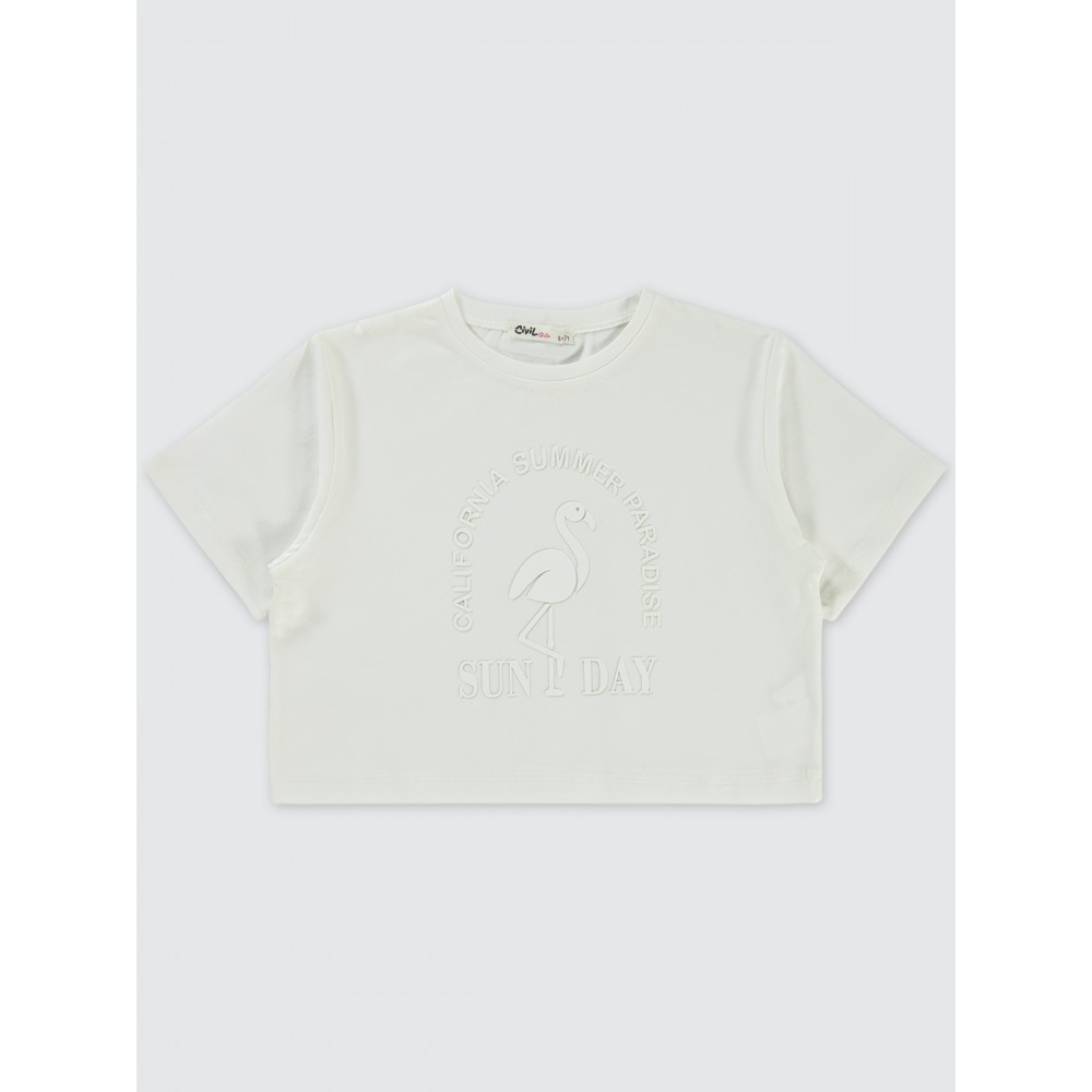 Ecru Girls-T-Shirt Ecru Girls-T-Shirt