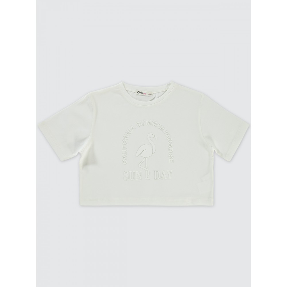 Ecru Girls-T-Shirt Ecru Girls-T-Shirt