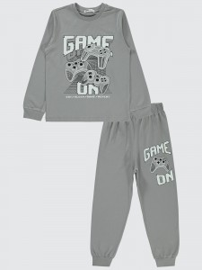 Gray Boys-Pajama Set