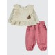 Ecru-Dusty Rose Baby-Set Ecru-Dusty Rose Baby-Set