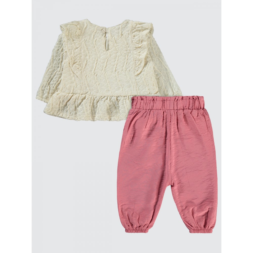 Ecru-Dusty Rose Baby-Set Ecru-Dusty Rose Baby-Set