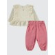 Ecru-Dusty Rose Baby-Set Ecru-Dusty Rose Baby-Set