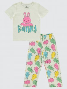 Ecru Girls-Pajama Set