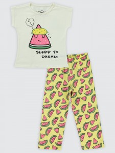 Light Yellow Girls-Pajama Set