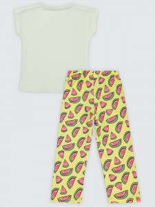 Light Yellow Girls-Pajama Set