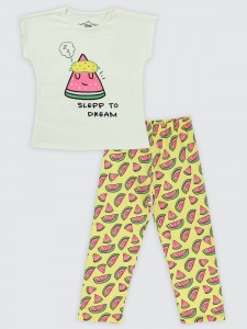 Light Yellow Girls-Pajama Set