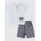 Ecru-Navy Baby-Set