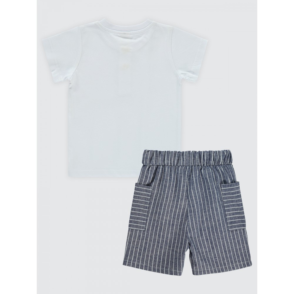 Ecru-Navy Baby-Set Ecru-Navy Baby-Set
