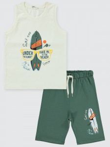 Ecru Boys-Pajama Set