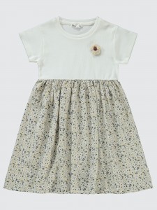 Beige Girls-Dress and Overall