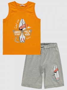 Light Orange Boys-Pajama Set