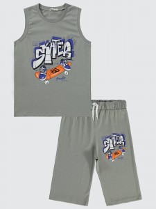 Gray Boys-Pajama Set