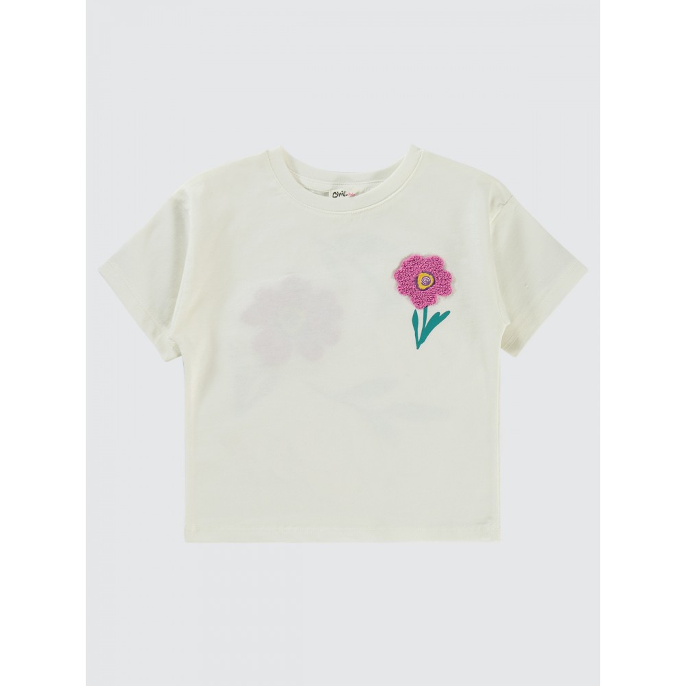 Ecru Girls-T-Shirt Ecru Girls-T-Shirt